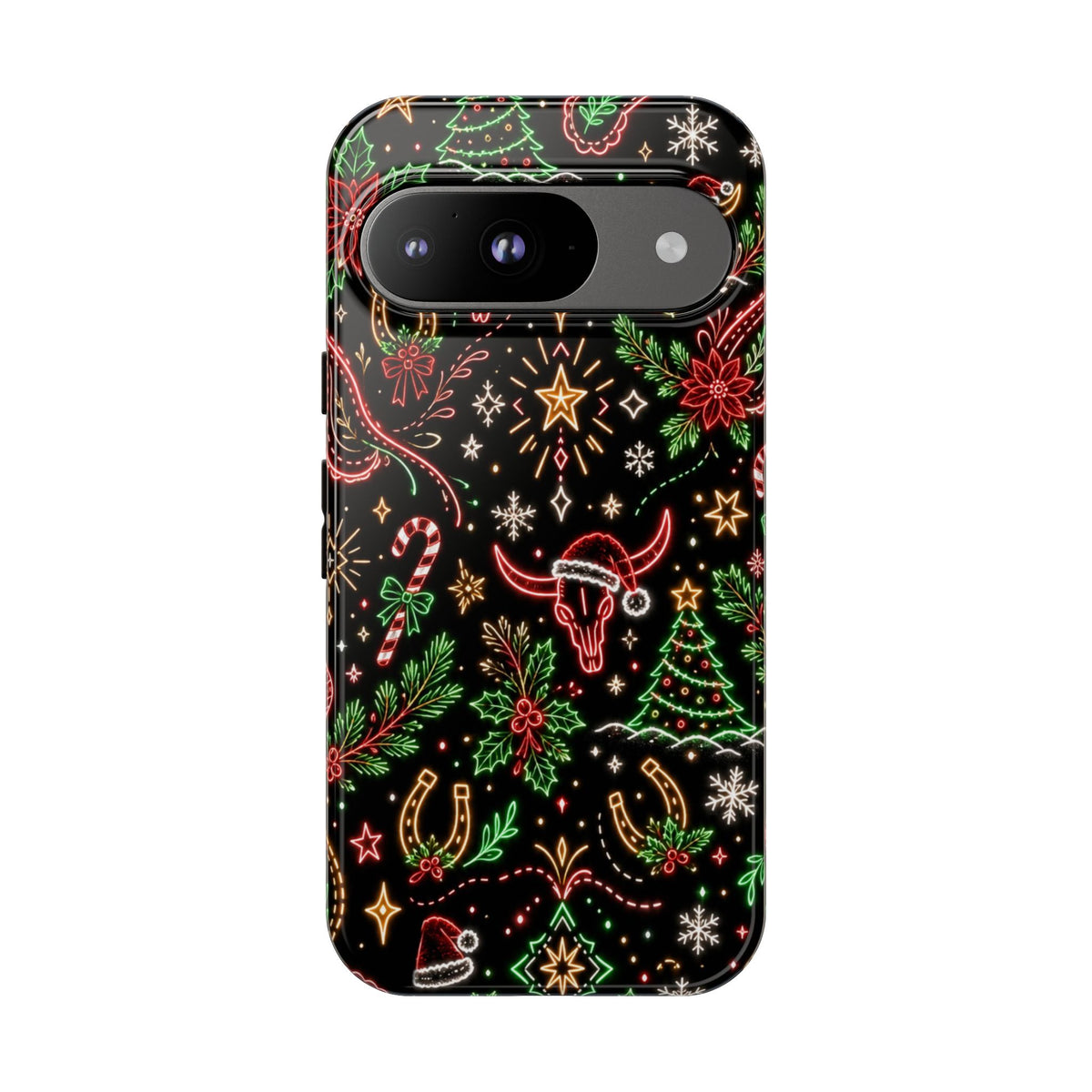 Neon Christmas Skulls Tough Case