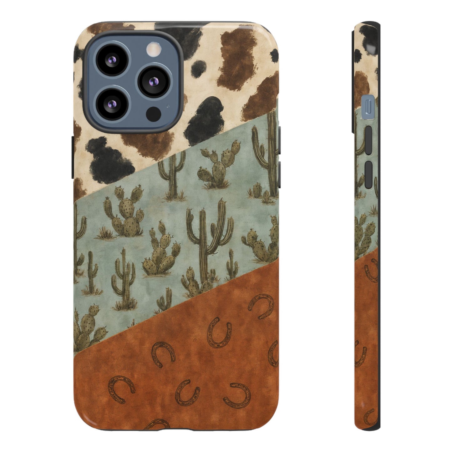 Cowhide Turquoise Cactus Tough Case