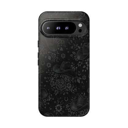 Western Noir Floral Hats Tough Case