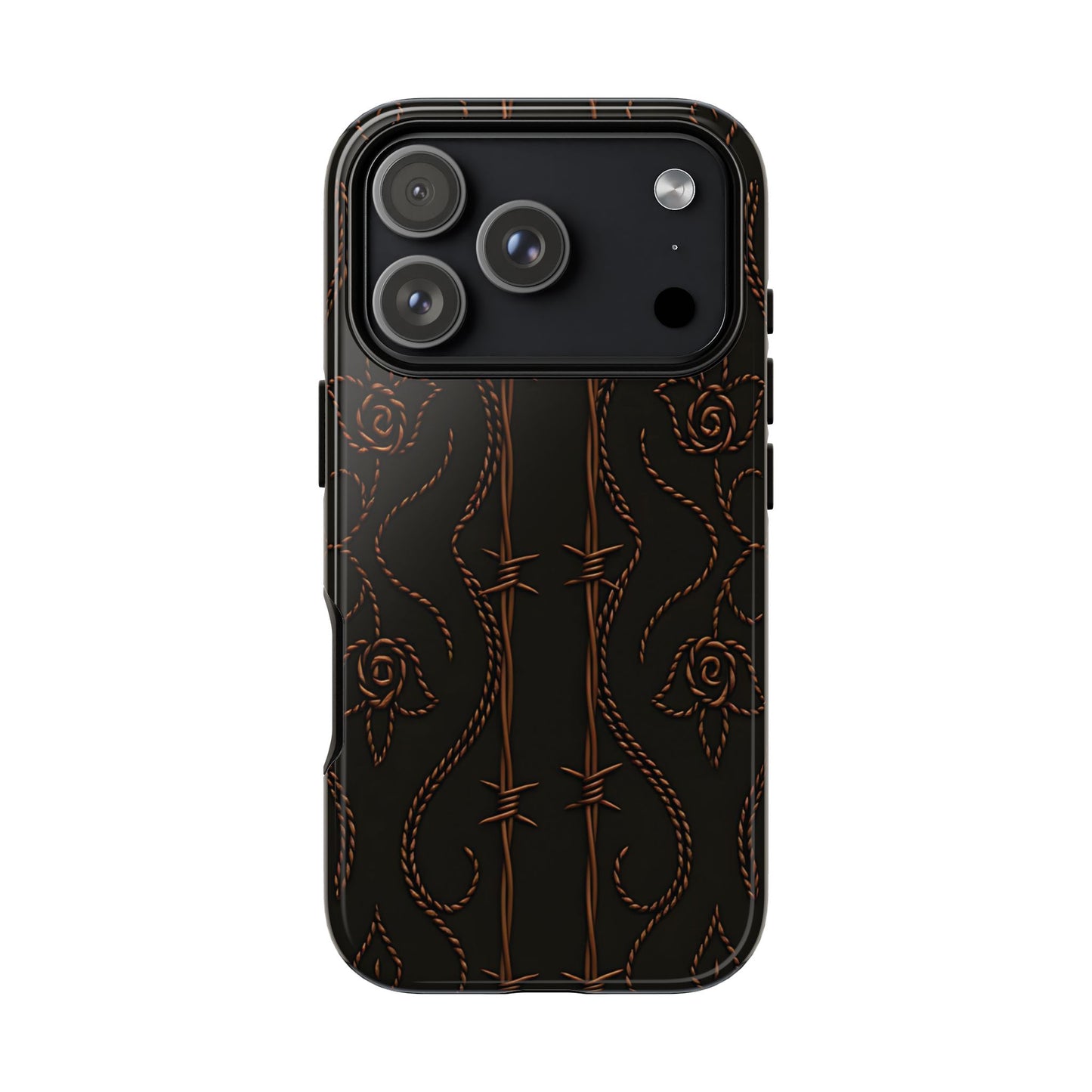 Black Copper Vine Stitch Tough Phone Case