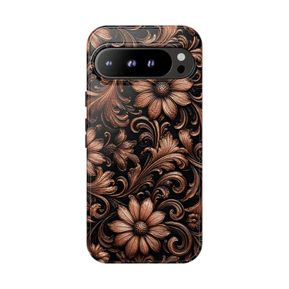Rose Gold Floral Tough Case