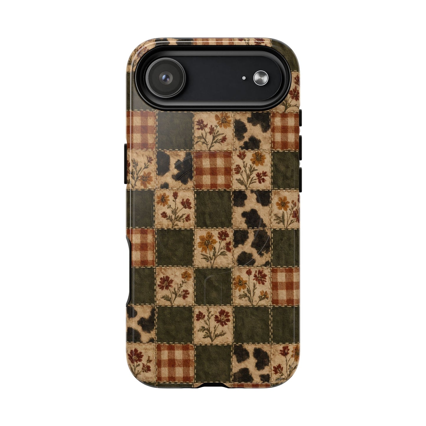 Autumn Plaid Patchwork Magnetic Case
