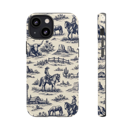 Western Toile Navy Tough Case