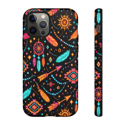 Neon Aztec Feather Tough Case