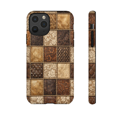 Leather Lace Patchwork Tough Case