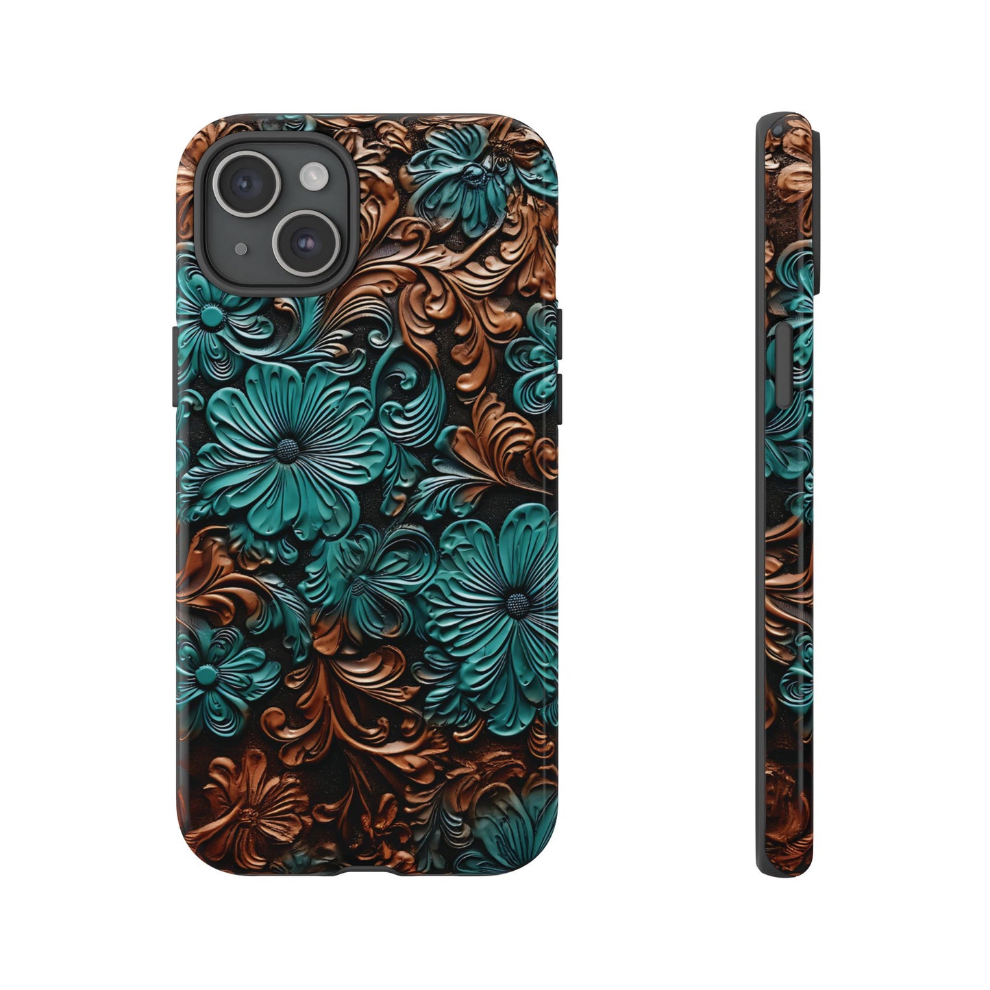 Faux Tooled Floral Tough Case