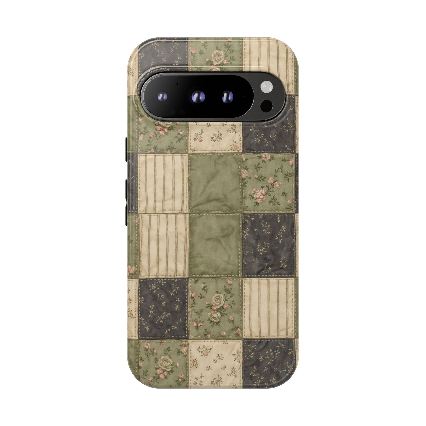 Sage Floral Patchwork Tough Case