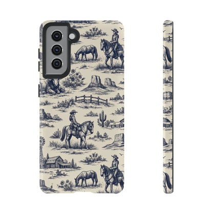 Western Toile Navy Tough Case