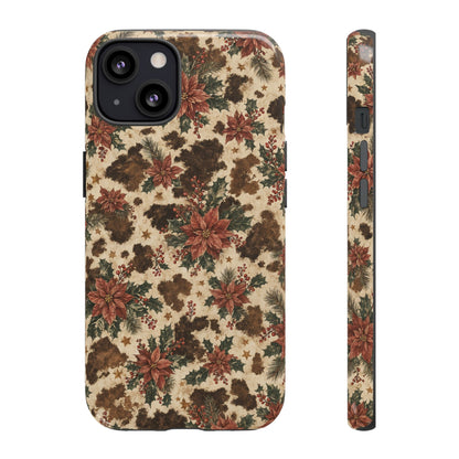 Cowhide Poinsettia Tough Case
