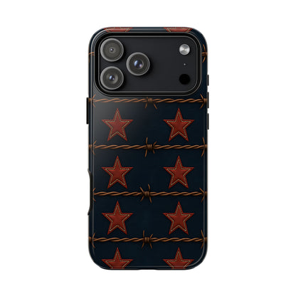 Red Stars + Barbed Wire Tough Phone Case