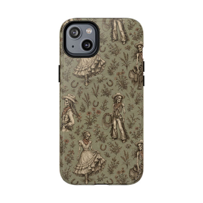 Skeleton Cowgirl Toile Magnetic Case