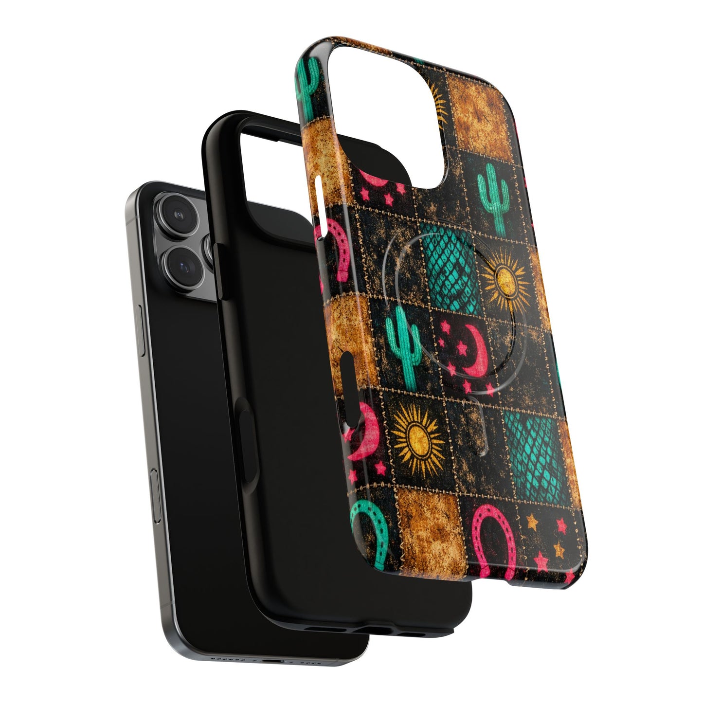 Neon Cactus Patchwork Magnetic Case