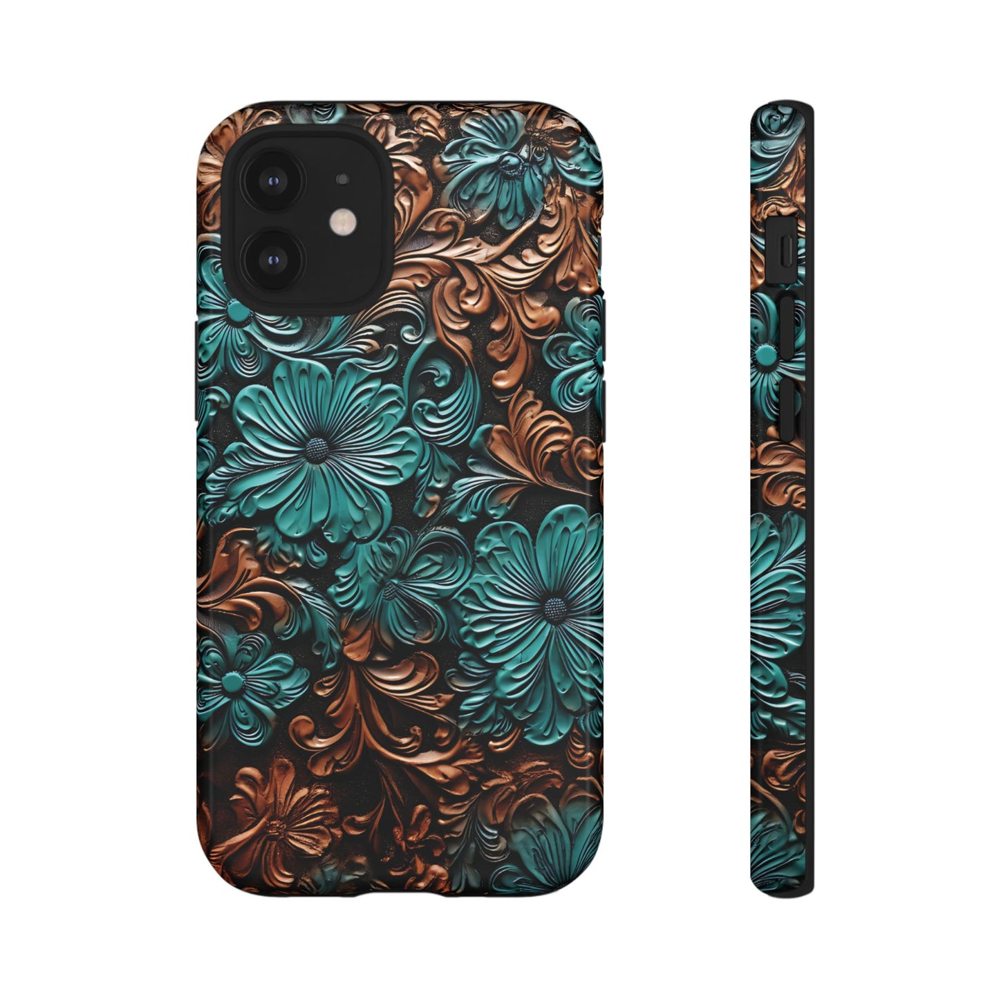 Faux Tooled Floral Tough Case