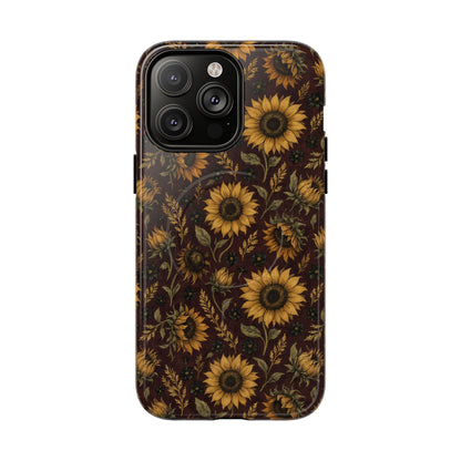 Burgundy Sunflowers Magnetic Case