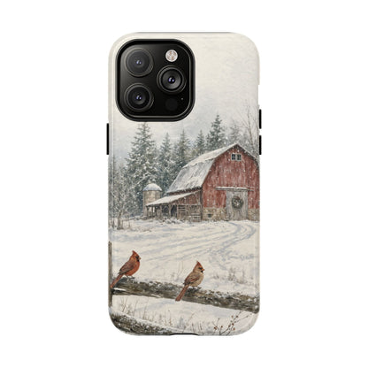 Snowy Red Barn Magnetic Case