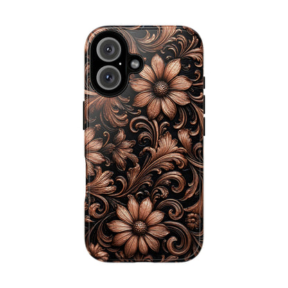 Rose Gold Floral Tough Case