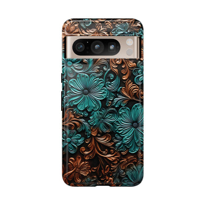 Faux Tooled Floral Tough Case