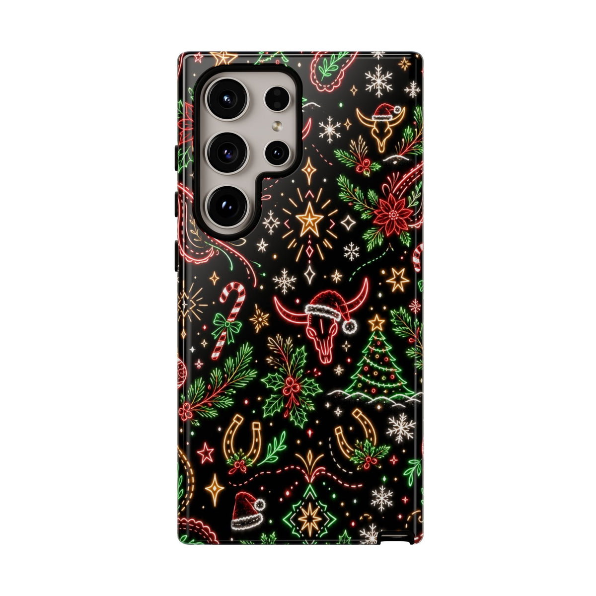 Neon Christmas Skulls Tough Case