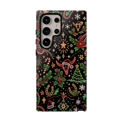 Neon Christmas Skulls Tough Case