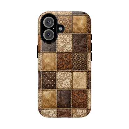 Leather Lace Patchwork Tough Case