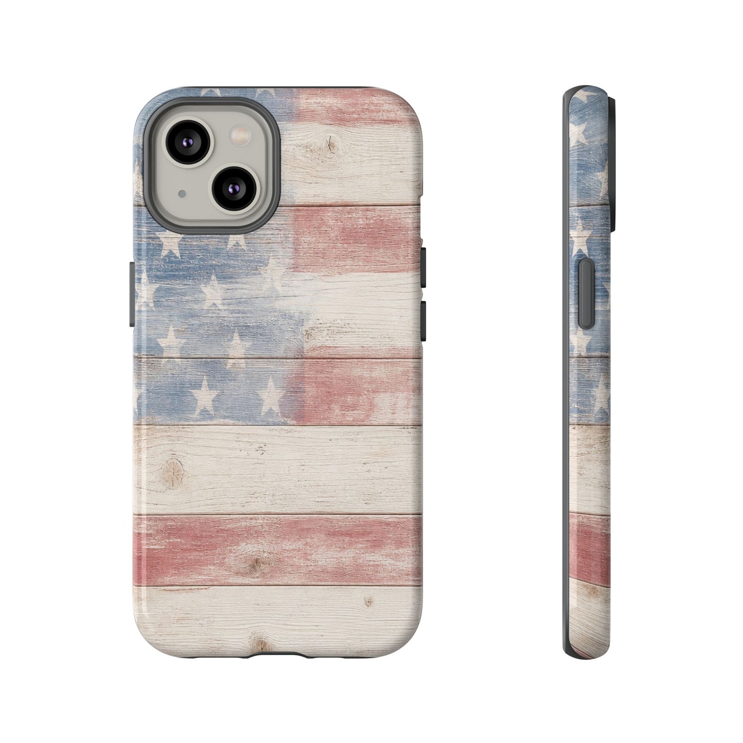 White Wood Flag Tough Case