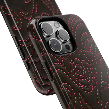 Pink on Black Stitch Tough Case