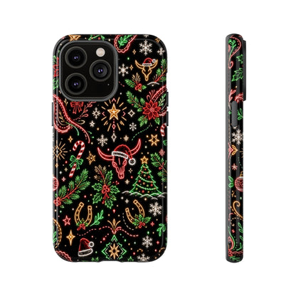 Neon Christmas Skulls Tough Case