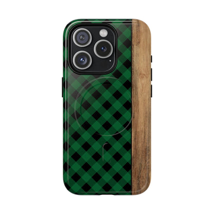 Green Plaid Magnetic Case