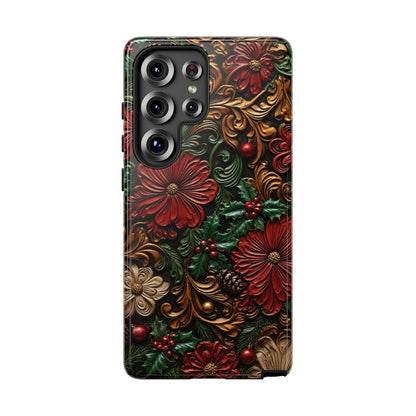 Tooled Christmas Blooms Tough Case