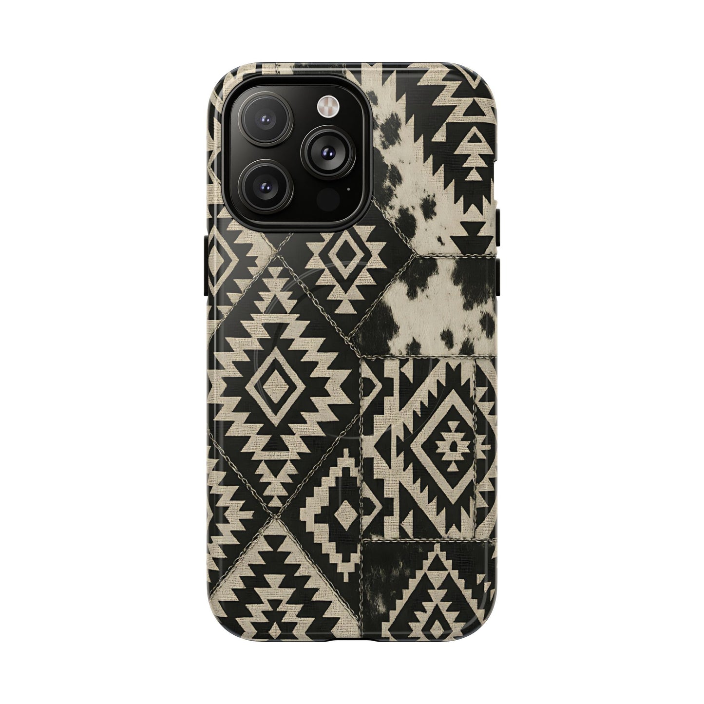 Black Aztec Quilt Magnetic Case