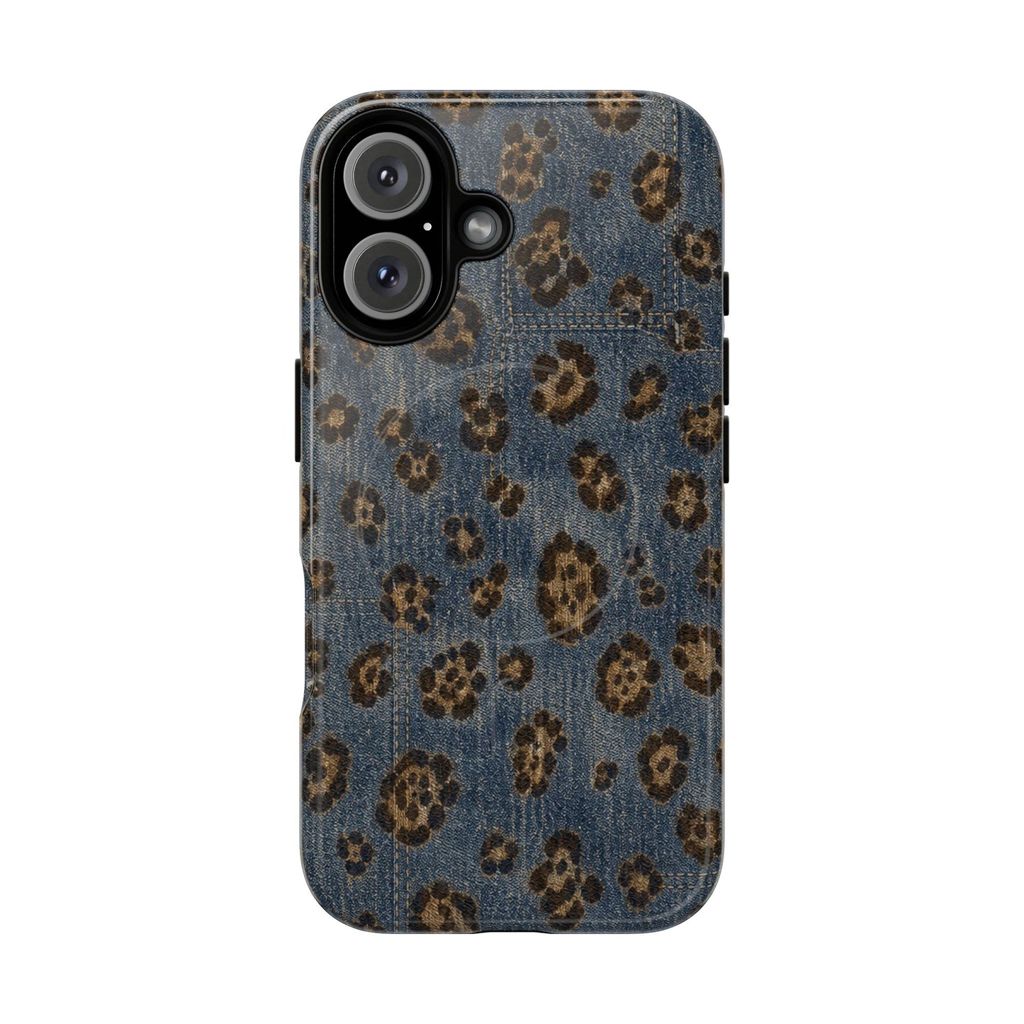 Denim Leopard Magnetic Case
