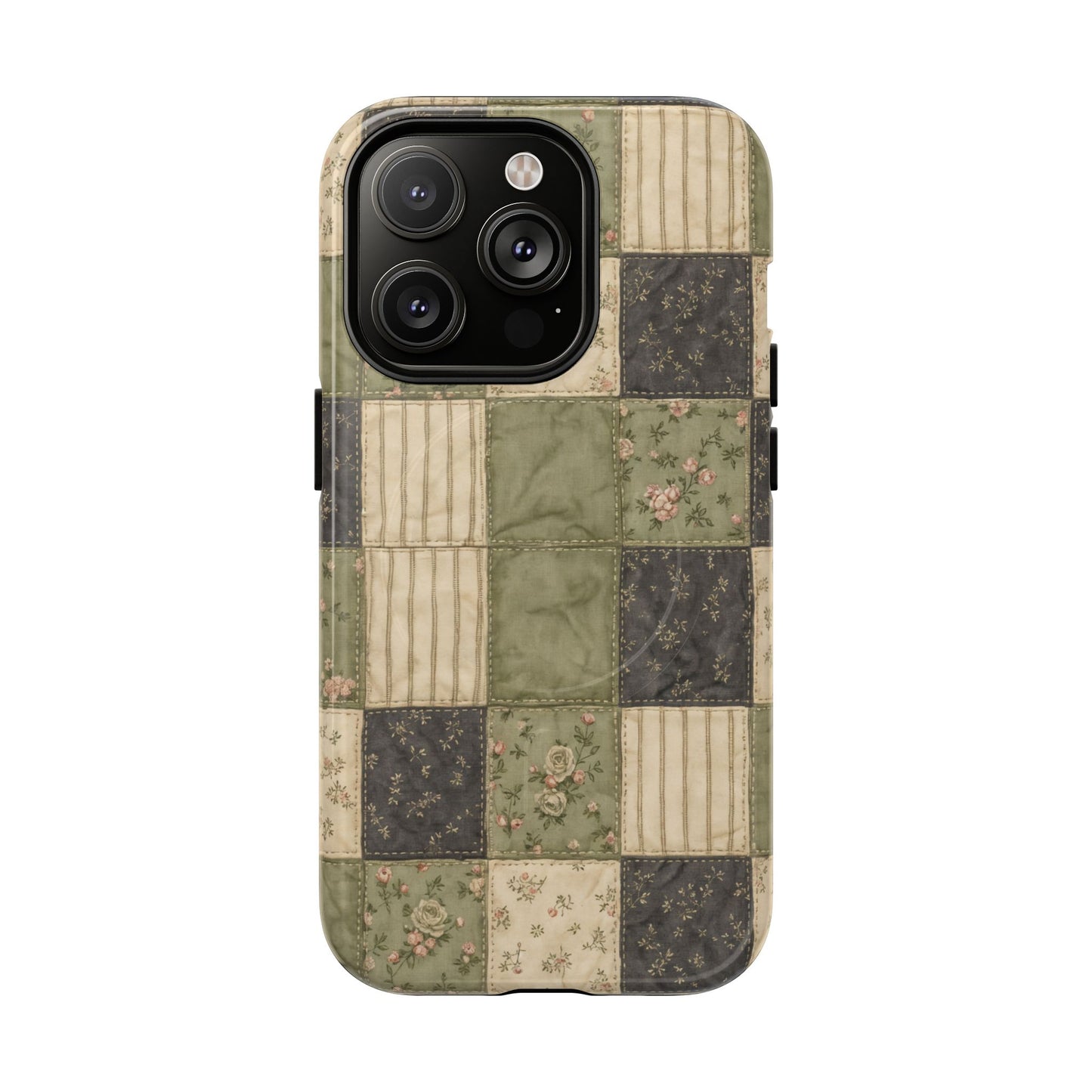 Sage Floral Patchwork Magnetic Case