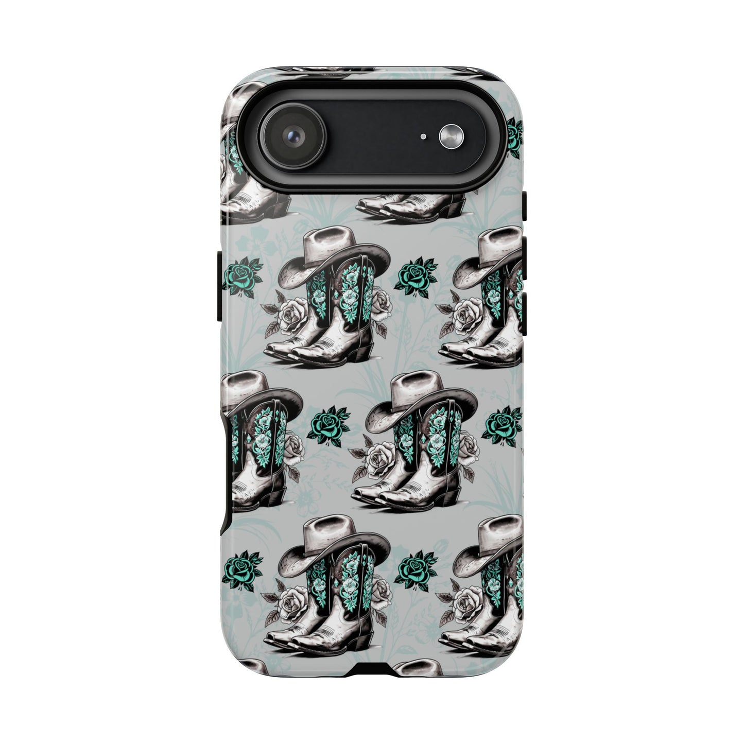 Teal Floral Boots Tough Case