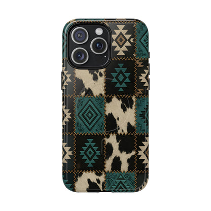 Turquiose Aztec Patchwork Magnetic Case