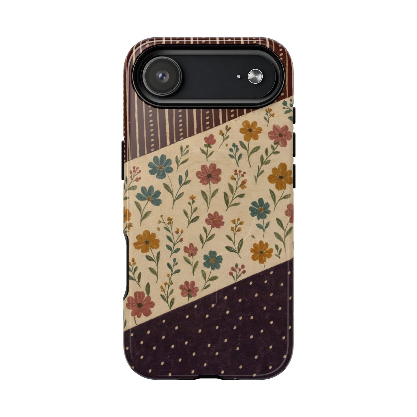 Fall Floral Stripe Magnetic Case