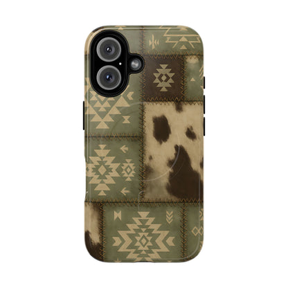 Rustic Sage Patchwork Magnetic Case