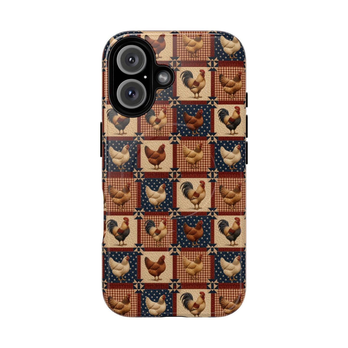 Patriotic Chicken Patchwork Magnetic Case