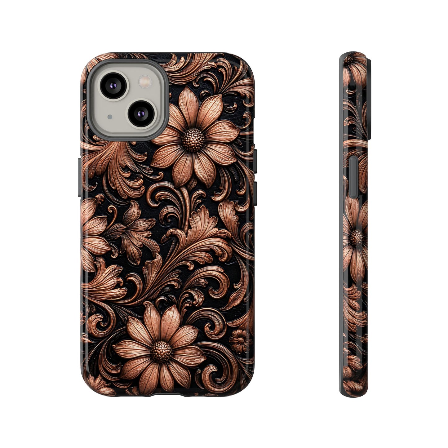 Rose Gold Floral Tough Case