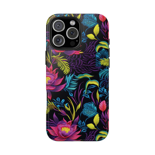 Neon Pink Flowers Phone Case