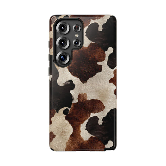 Brown Black Cowhide Phone Case