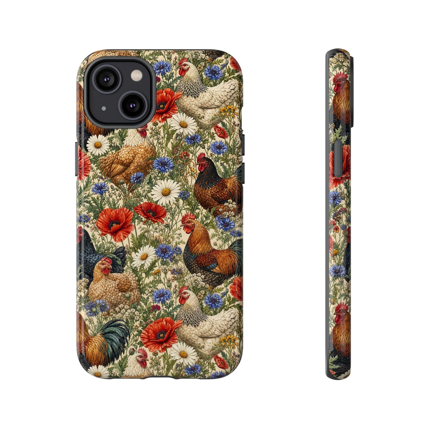 Patriotic Floral Chickens Tough Case