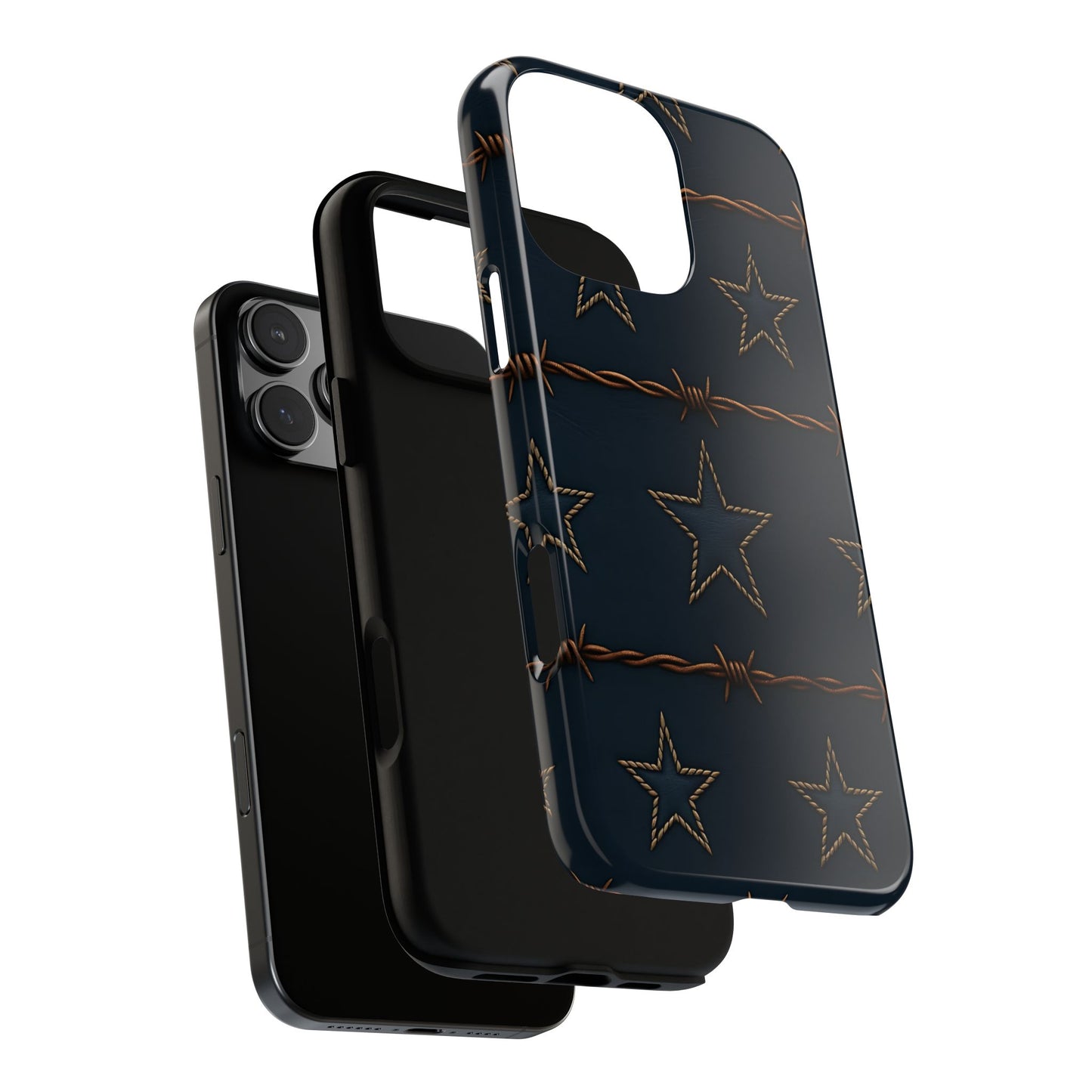 Navy Stars + Barbed Wire Tough Phone Case