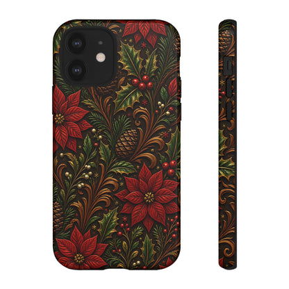 Carved Christmas Holly Tough Case