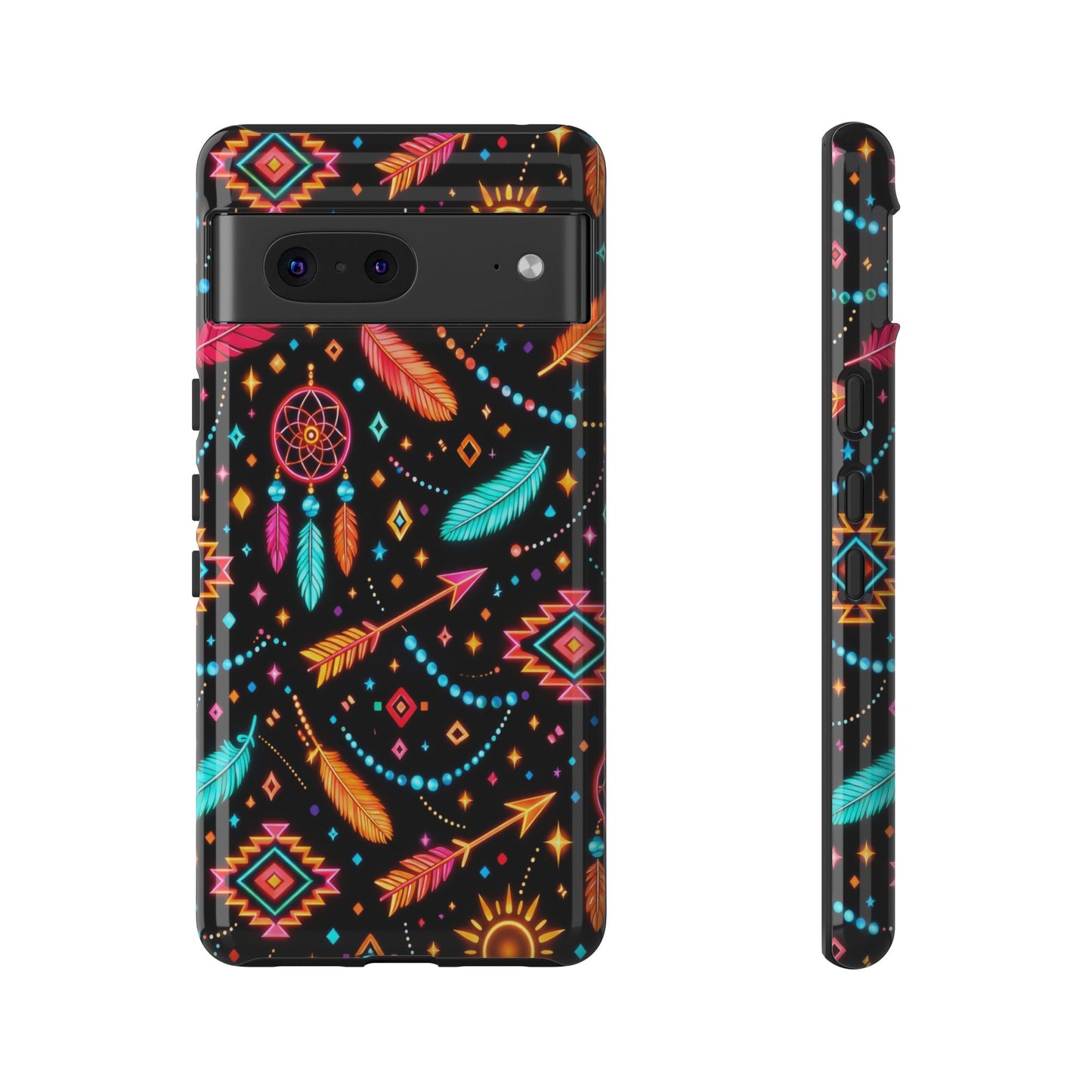 Neon Aztec Feather Tough Case