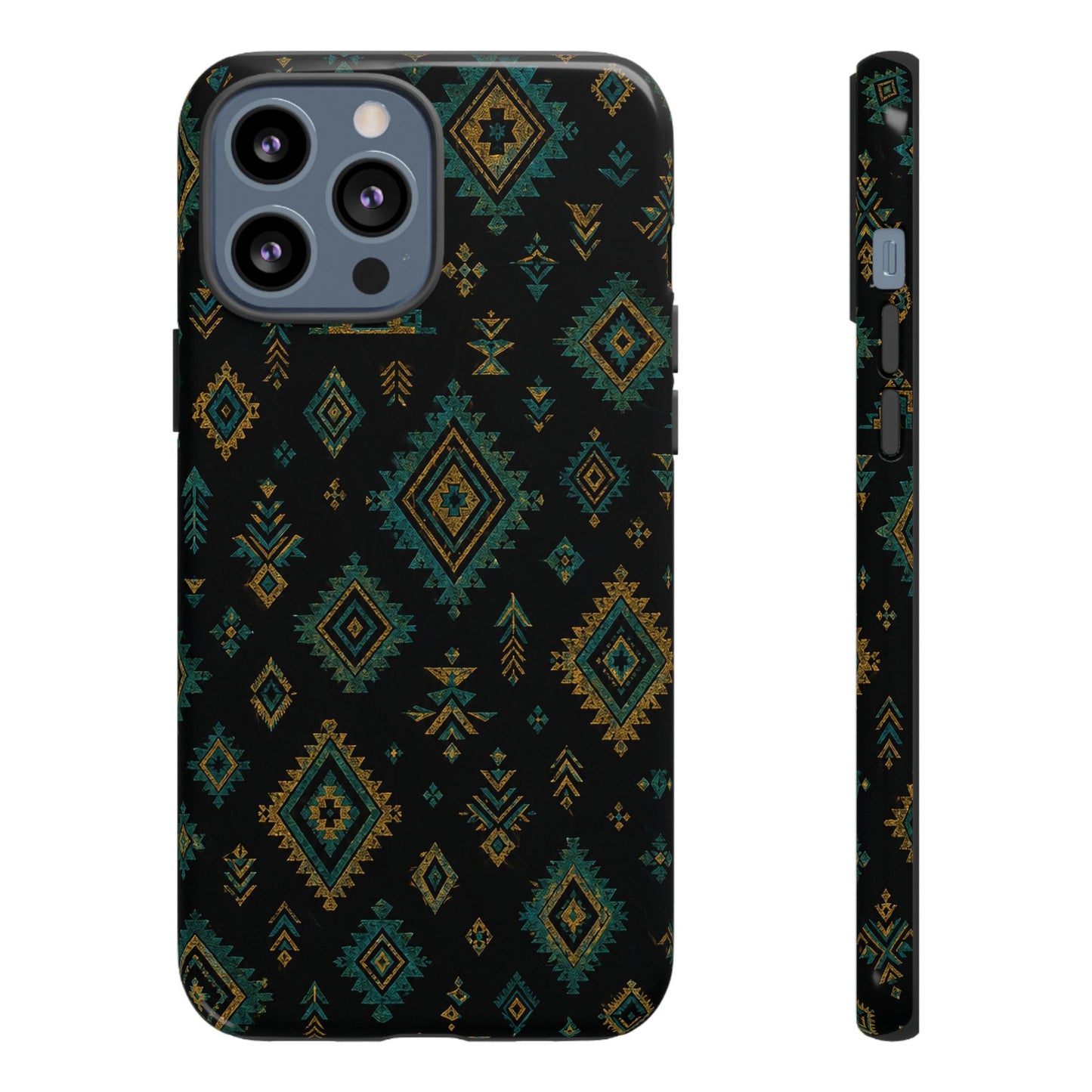 Turquoise Gold Aztec Tough Case