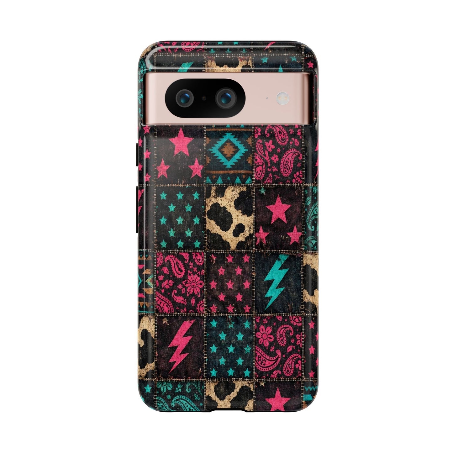 Neon Cowhide Patchwork Tough Case