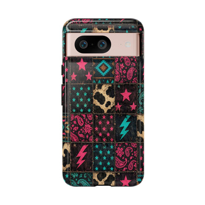 Neon Cowhide Patchwork Tough Case