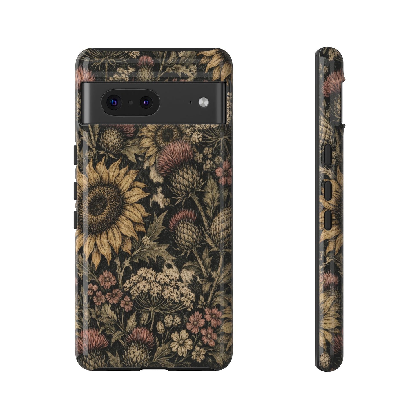 Cowhide Sunflower Thistles Tough Case
