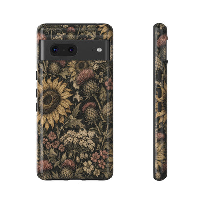 Cowhide Sunflower Thistles Tough Case