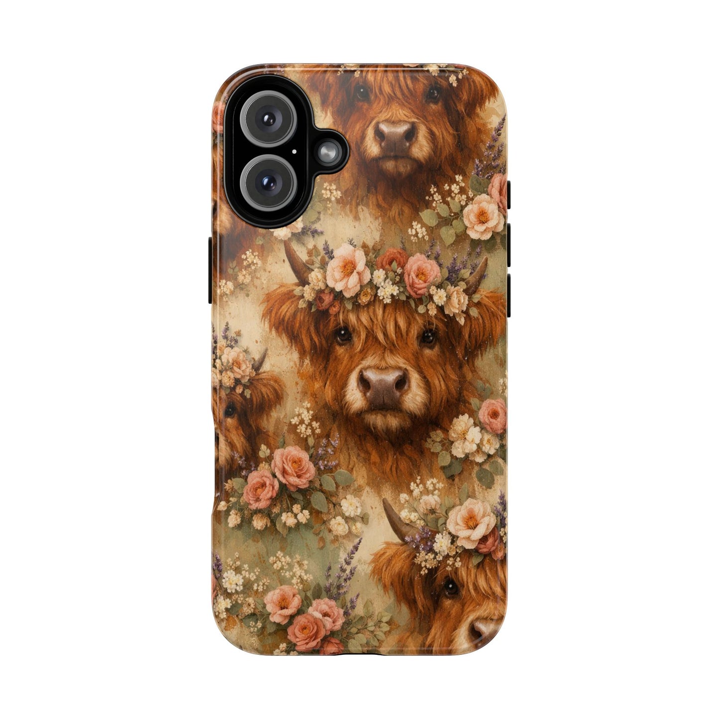 Floral Highland Cow Tough Case